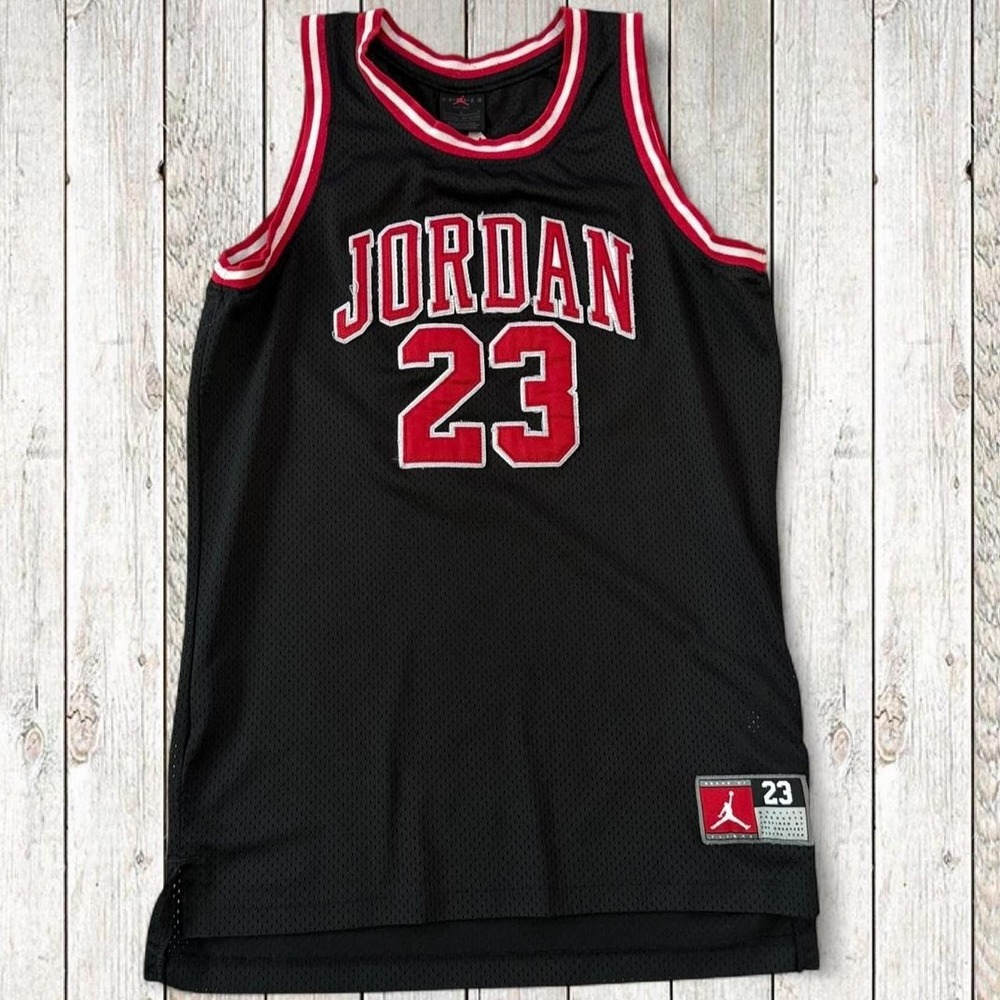 Jordan 23 Youth Large Black Red Mesh Basketball Jersey